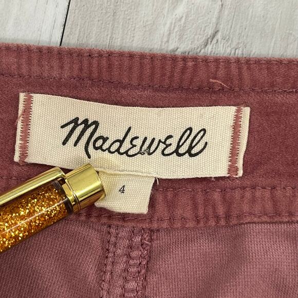 Madewell Pink Double Zip Front Faux Velvet Tight Above Knee Mini Skirt 4 - Picture 5 of 9